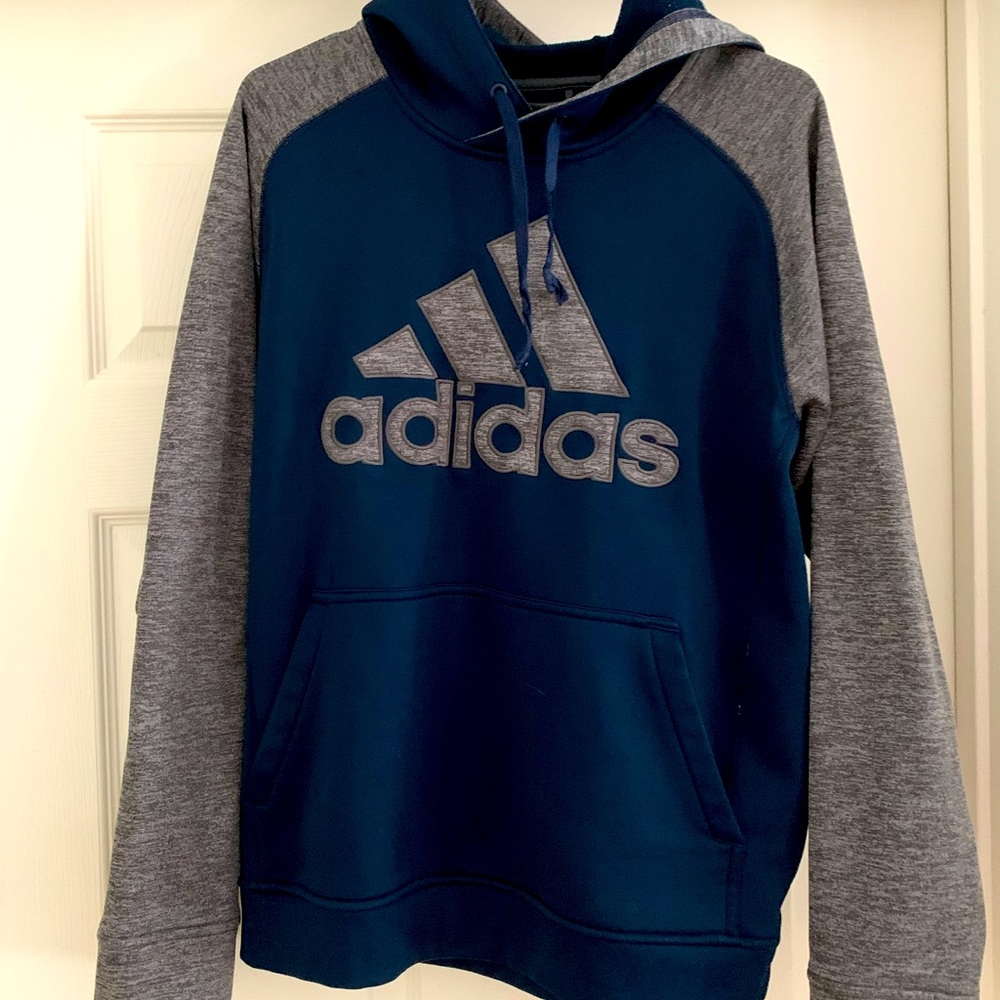 Men’s medium adidas blue and grey hoodie.. good condition